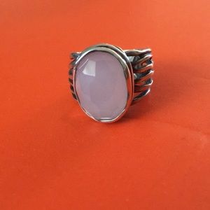 Silpada .925 silver pink stone ring